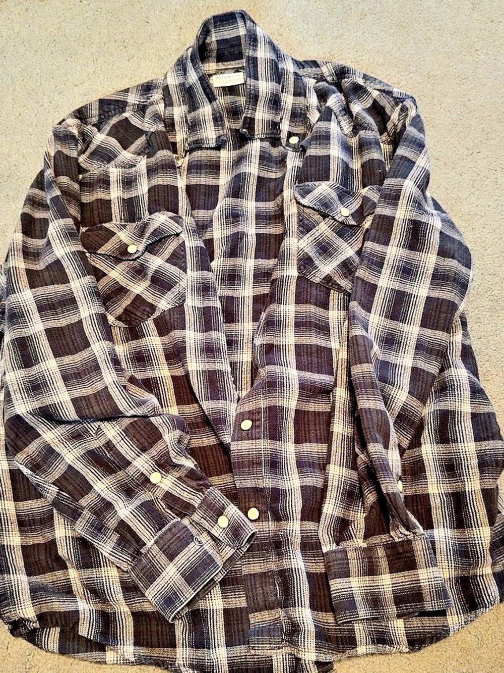 WindRiver Plaid Snap-Front Shirt in Brown & Black Size Medium
